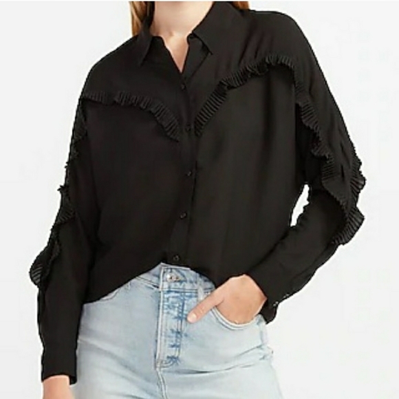 Express Tops - Express Western Ruffle Blouse XS
